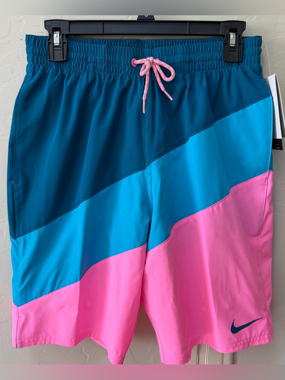 Nike Men’s Swim Bottom Board Shorts Swimsuit NESSD470-670 Blue Pink Size S READ